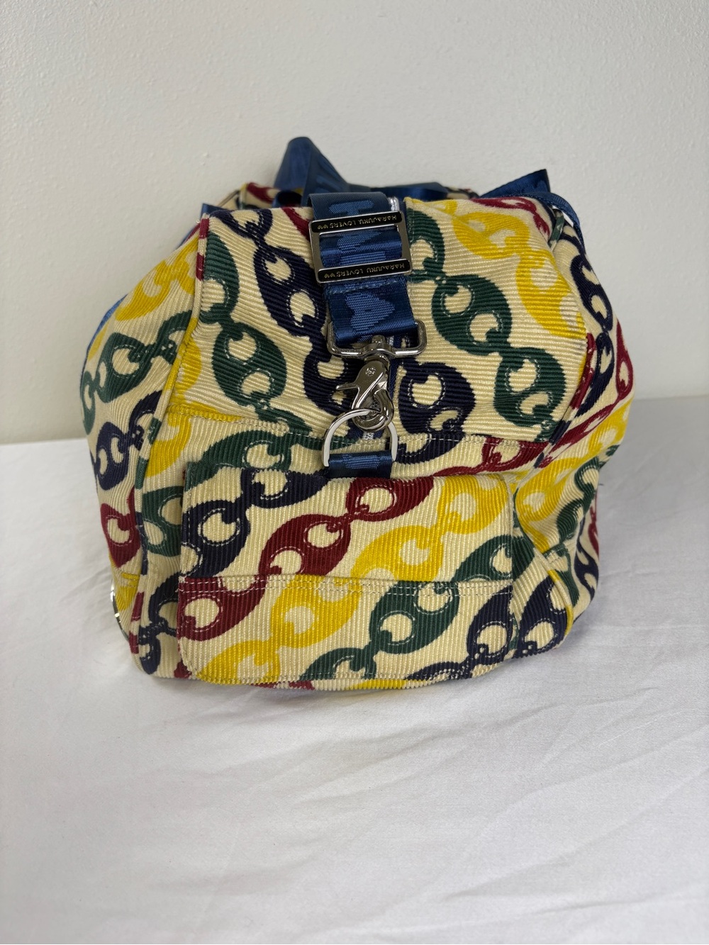 Y2K vintage Harajuku Lovers Gwen Stefani multicolor chain-print weekender duffel - Picture 4 of 12